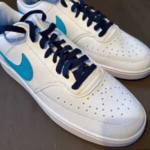 Nike Men's White and Teal Sneakers